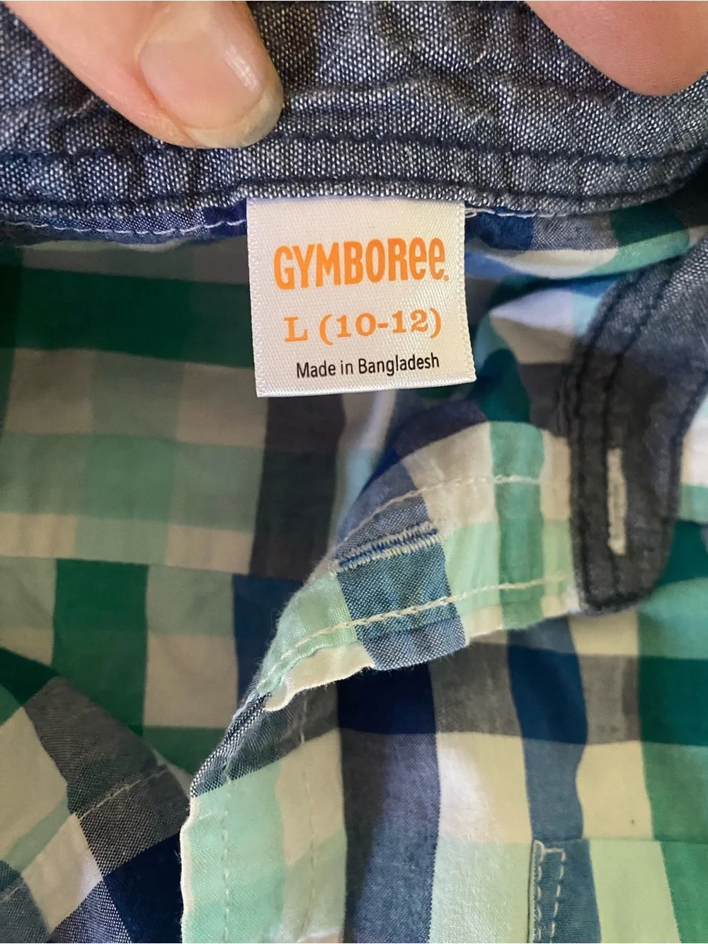 Gymboree Boys L 10/12 plaid button down short sleeve dress shirt